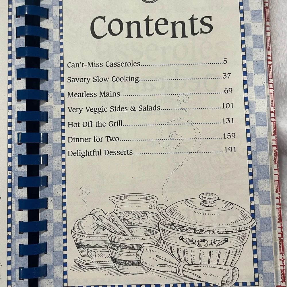 Goose berry patch What's for Dinner? Cookbook - Red & Blue     vintage